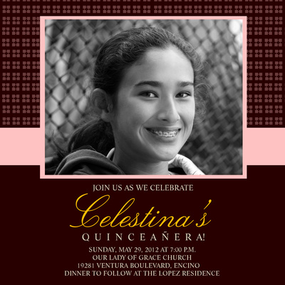 Quinceañera Invitation cards, Sweet Celebration Design
