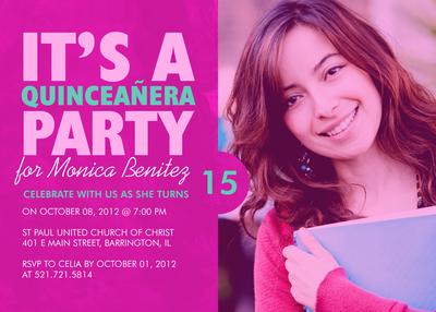 Quinceañera Invitation cards, Modern Quinceañera Design