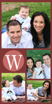 Five Vertical - Cranberry Monogram