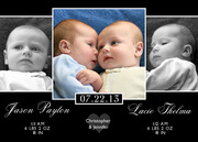 Twice as Nice Twin Birth Announcements -  Twin Baby Announcements