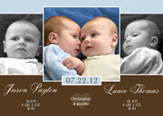 Twin Birth Announcements - Twice as Nice Twin Birth Announcements