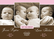 Twice as Nice Twin Birth Announcements -  Twin Baby Announcements