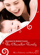 Baby Christmas Cards - Snow Swirls