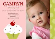  Girl Party Invitations - Cupcake Birthday Invites