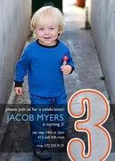 Big Number Boy Birthday Invitations -  Birthday Invitations for Boys
