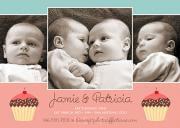 Cupcakes -  Twin Invitations
