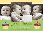 Cupcakes - Twin Birthday Invitations