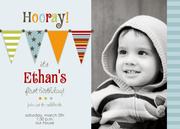 Flags Photo Birthday Invitations - Boy Birthday Invitations