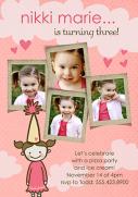 Cute Birthday Girl Invitations-