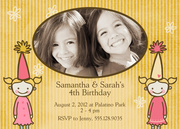 Falling Flowers - Twin Birthday Invitations - Twin Birthday Invitations
