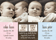 Robin and Liam - Twin Birth Announcements