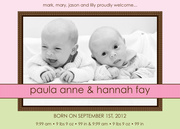 Twin Birth Announcements - Baby Border
