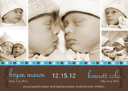 Border in Blue - Twin Birth Announcements
