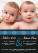 Modern Dots -  Twin Baby Announcements