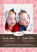 Baby Portrait - Twin Birth Announcements