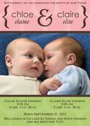 Twin Birth Announcements - With Great Joy