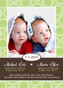 Baby Portrait -  Twin Baby Announcements