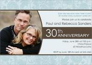 Blue Floral - Wedding Anniversary Invitations