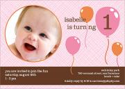 Four Balloons Photo Birthday Invitations