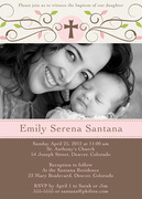 Natural Scrolls Baptism Invitations-