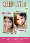 Double Bubble Twin Birthday Invitations -  Twin Invitations