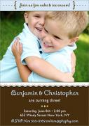 Twin Birthday Invitations - Cutie Birthday Invites for Twins