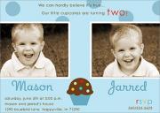 Polka dot Sprinkles -  Twin Invitations