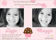 Polka dot Sprinkles - Twin Birthday Invitations