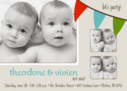 Party Flags - Twin Birthday Invitations