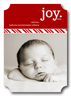 Baby Christmas Cards - Striped Ribbon