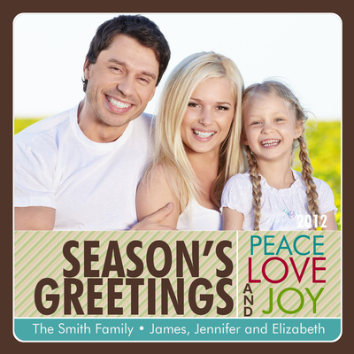 Personalized Holiday Cards, Season's Pinstripe Design