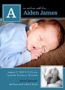 Swiss Print Blue -  Birth Announcements for Boys