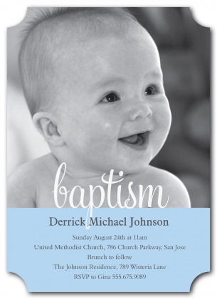 Baptisms & Christening Invitations, Baptism Blessing Blue Design