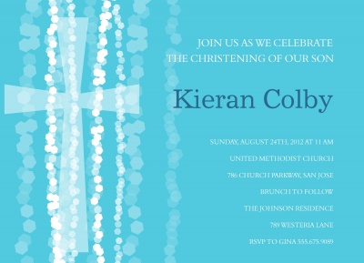 Baptisms & Christening Invitations, Contemporary Cross Blue Design