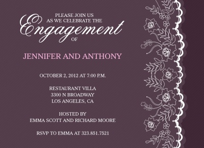 Engagement Party Invitations, Wedding Veil Design