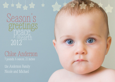 Birth Announcements, Peaceful Stars Design