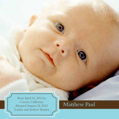 Birth Announcements, Special Blue Label Design