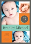 Boy Photo Birth Announcements - Block Check
