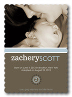 Super Silver Initial -  Adoption Birth Announcements