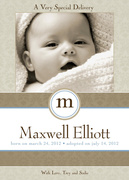 Sweet Silver Presentation -  Adoption Birth Announcements