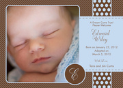 Adoption Announcements - Dotty Blue Ribbon