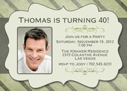  Adult Birthday Party Invitations - 40 Stripes