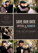  Photo Save the Date Cards - Modern Heart Date