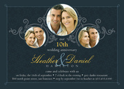  Photo Anniversary Invitations - Blue Sapphire