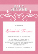 Chandelier Classic Pink - Baby Shower Invitations
