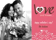 Love + Kisses - Valentine Photo Cards