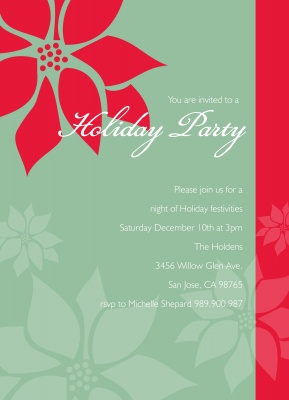 Holiday Party Invitations, Poinsettia Party Design