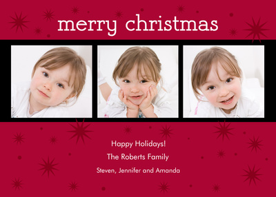 Personalized Holiday Cards, Ruby Stars Design