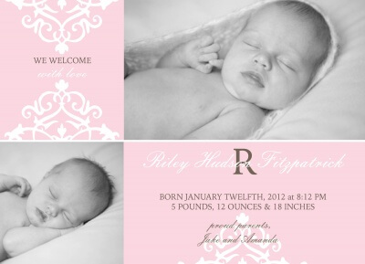 Birth Announcements, Princess' Design Design