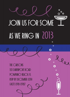Holiday Party Invitations, Bubbling Bubbly Design